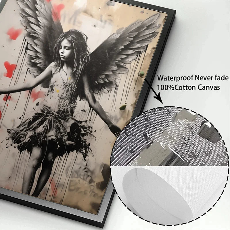 Pop Street Graffiti Wall Art Banksy Boy Girl with Balloon on Canvas Posters and Prints Painting for Living Room Home Decor Gifts