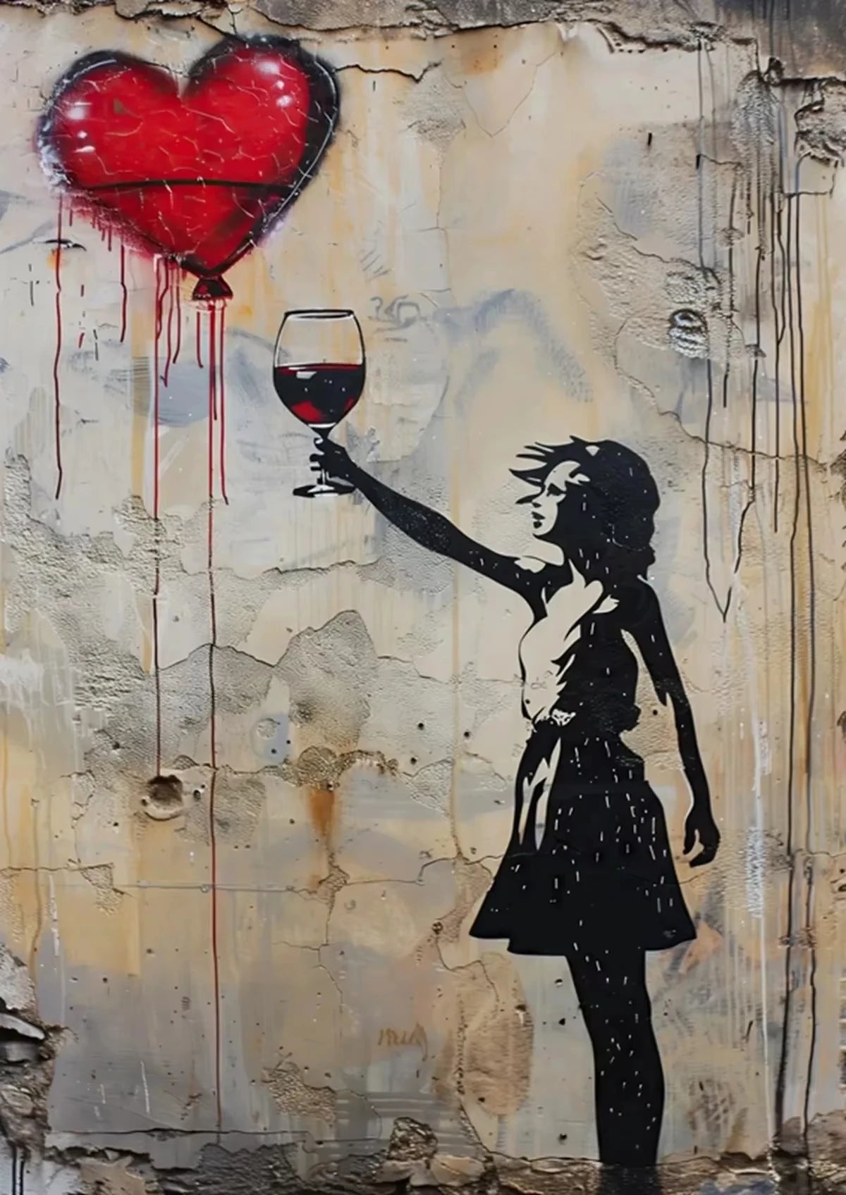 A Banksy Graffiti Boy Girl with Balloon on Canvas Posters Prints Pop Street Wall Art Painting for Living Room Home Decor Cuadros