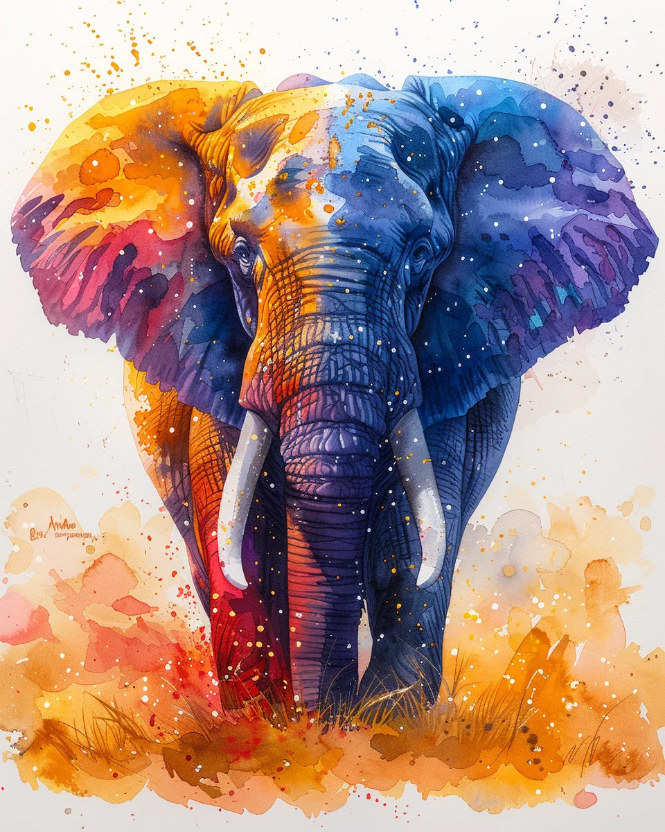 Painting By Numbers Elephant On African Grassland Adult Acrylic Kit Seascape DIY Paint Canvas Artwork Art Gift Home Decorate