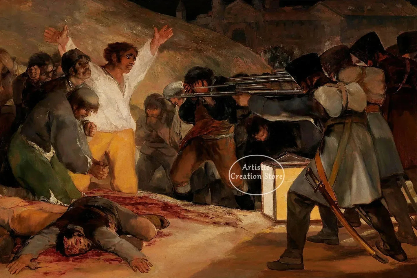 Witches Sabbath By Francisco De Goya The Colossus Canvas Painting Poster Wall Art Picture Cinema Room Home Bedroom Decoration