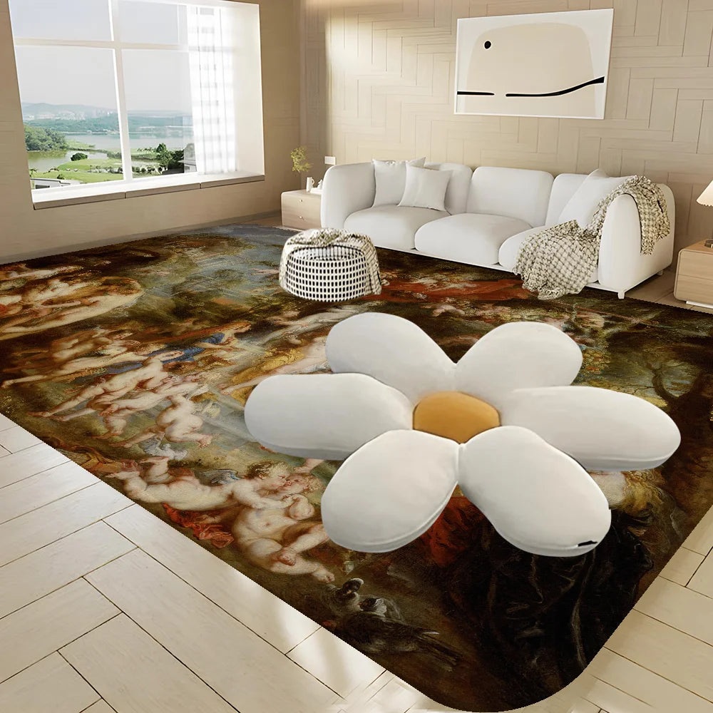 Renaissance Art Painting Long Rugs Nordic Style Home Doormat Bathroom-Toilet Mats Bedroom Hotel Decor Mat