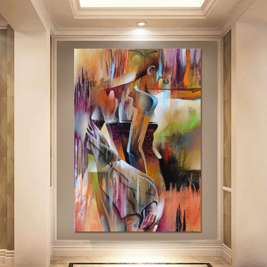 Indian Naked Girls Abstract Canvas Wall Modern Woman Paintings Home Decoration Body Art Picture Unframed Acrylic Texture Artwork