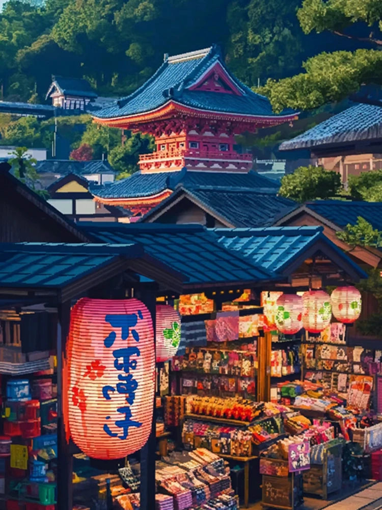 Diamond Art Paintings New 2025 Japan Tokyo City landscape Full Diamond Mosaic Stitch Natural Scenery Cherry Blossom Embroidery