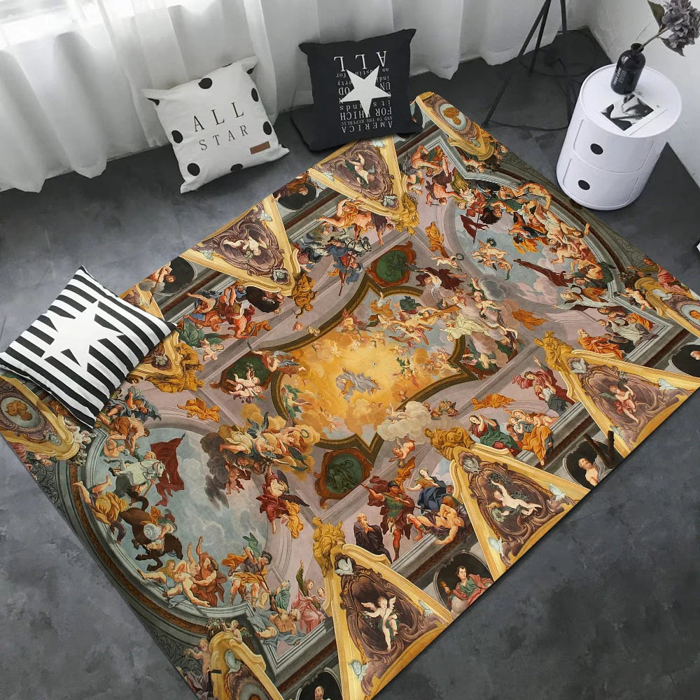Renaissance Art Painting Long Rugs Nordic Style Home Doormat Bathroom-Toilet Mats Bedroom Hotel Decor Mat