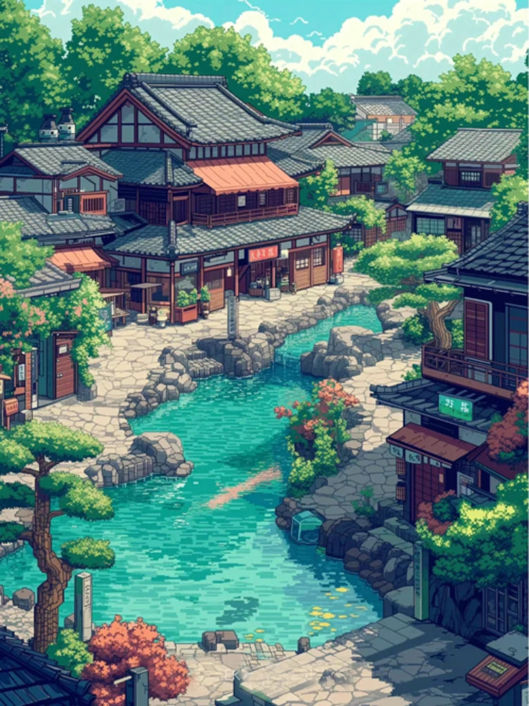 Diamond Art Paintings New 2025 Japan Tokyo City landscape Full Diamond Mosaic Stitch Natural Scenery Cherry Blossom Embroidery