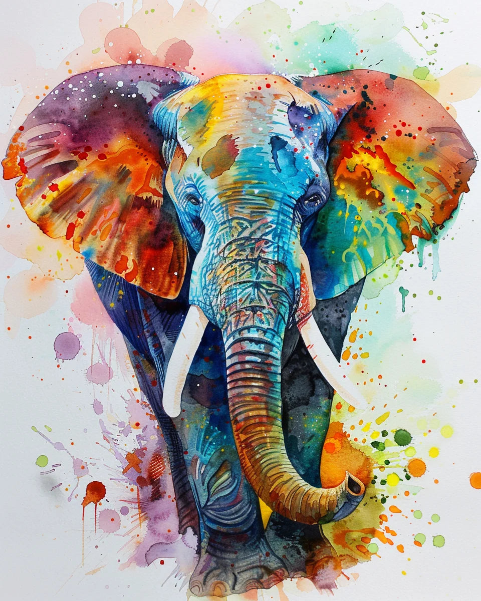 Painting By Numbers Elephant On African Grassland Adult Acrylic Kit Seascape DIY Paint Canvas Artwork Art Gift Home Decorate