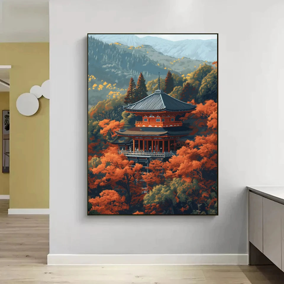 Diamond Art Paintings New 2025 Japan Tokyo City landscape Full Diamond Mosaic Stitch Natural Scenery Cherry Blossom Embroidery