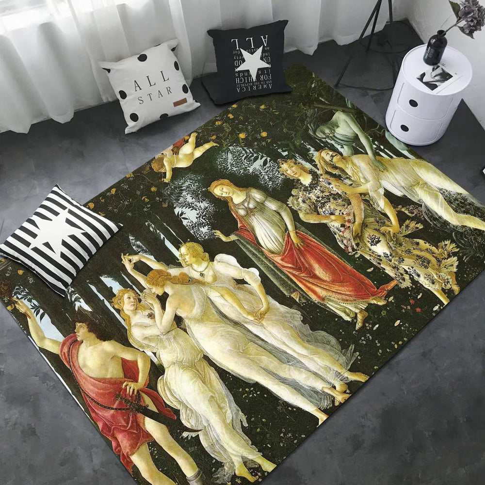 Renaissance Art Painting Long Rugs Nordic Style Home Doormat Bathroom-Toilet Mats Bedroom Hotel Decor Mat