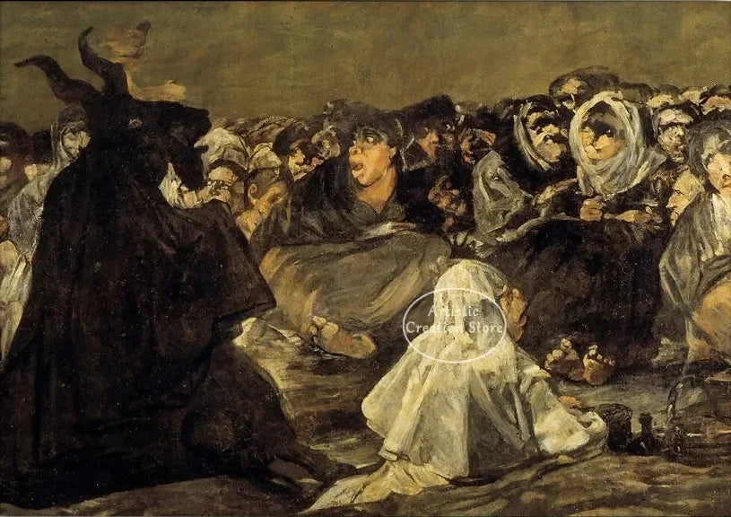 Witches Sabbath By Francisco De Goya The Colossus Canvas Painting Poster Wall Art Picture Cinema Room Home Bedroom Decoration