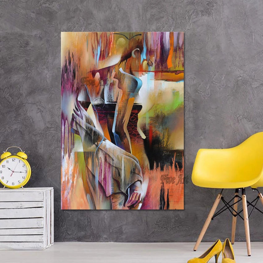 Indian Naked Girls Abstract Canvas Wall Modern Woman Paintings Home Decoration Body Art Picture Unframed Acrylic Texture Artwork
