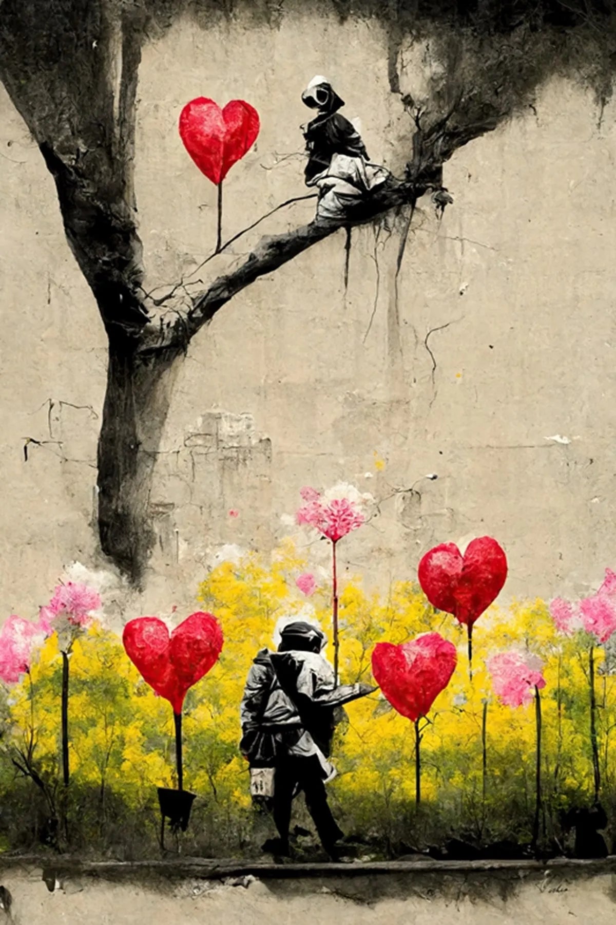 Pop Street Graffiti Wall Art Banksy Boy Girl with Balloon on Canvas Posters and Prints Painting for Living Room Home Decor Gifts