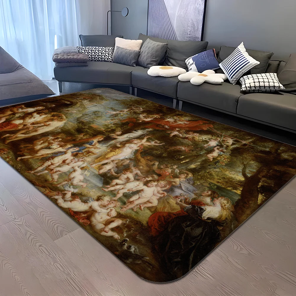 Renaissance Art Painting Long Rugs Nordic Style Home Doormat Bathroom-Toilet Mats Bedroom Hotel Decor Mat