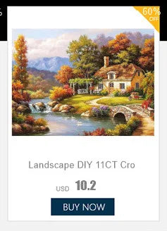 Animal Cut Cat DIY Cross Stitch 11CT Embroidery Kits Needlework Craft Set Cotton Thread Printed Canvas Home     Design