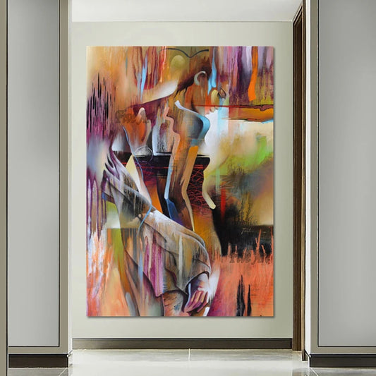 Indian Naked Girls Abstract Canvas Wall Modern Woman Paintings Home Decoration Body Art Picture Unframed Acrylic Texture Artwork