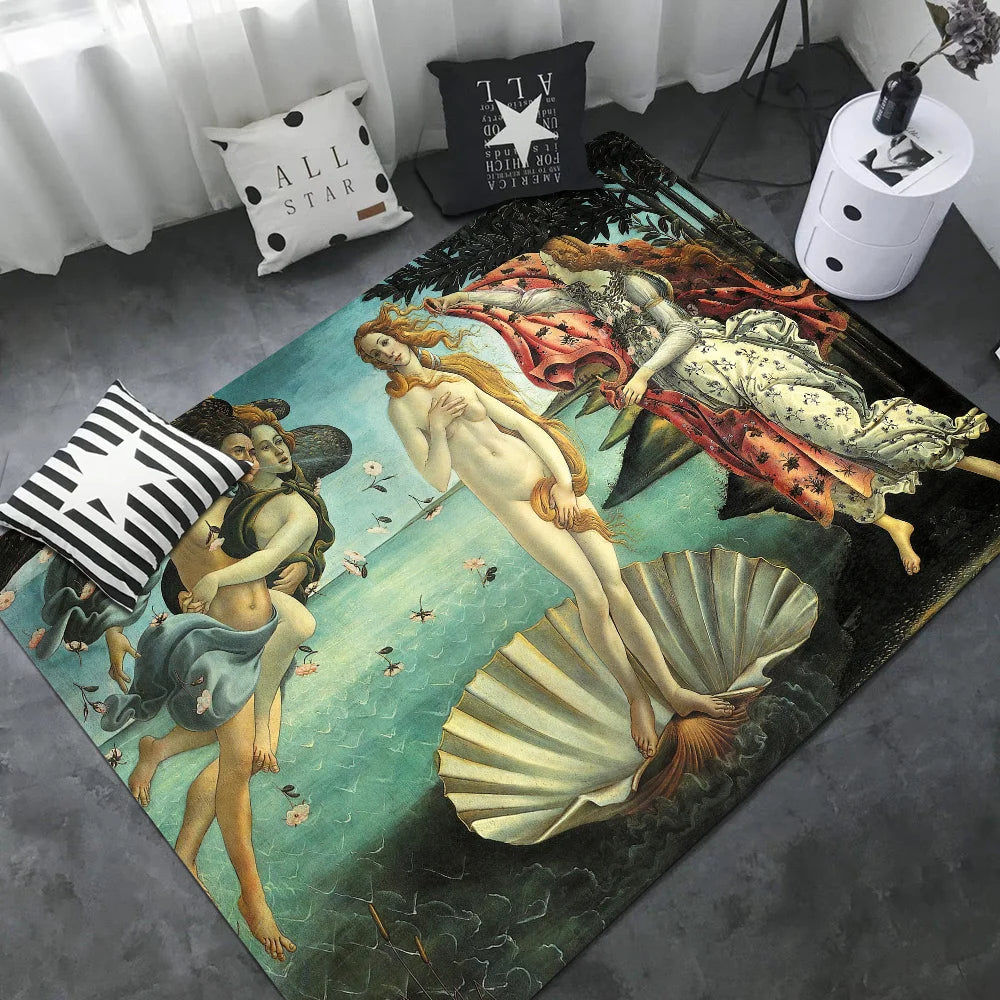 Renaissance Art Painting Long Rugs Nordic Style Home Doormat Bathroom-Toilet Mats Bedroom Hotel Decor Mat