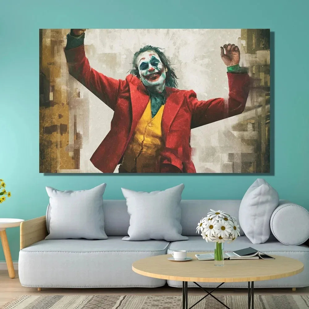 The Joker Man Oil Canvas Painting Comic-Joker Prints Wall Poster Home Decor Painting Wall Pictures for Living Room Decoration