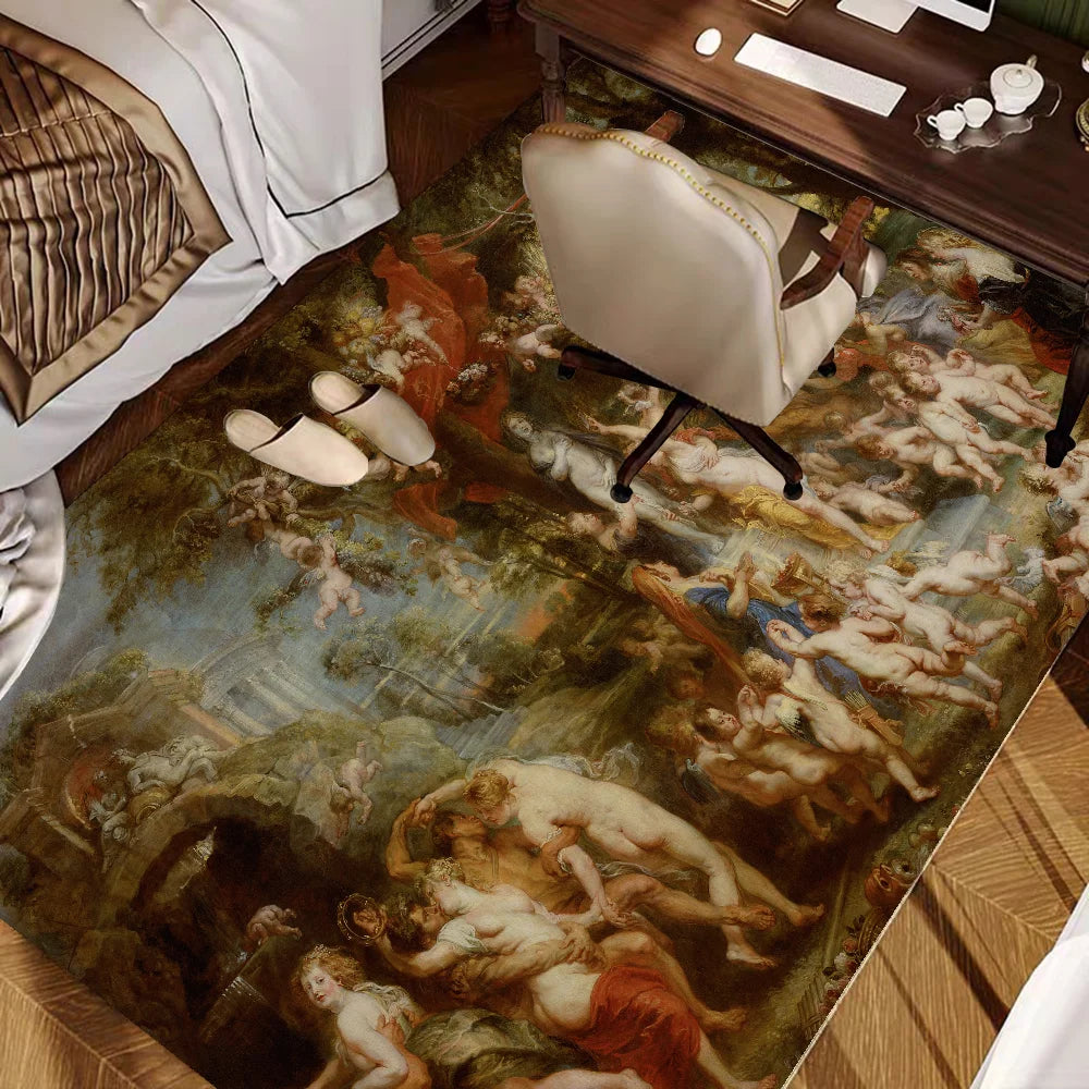 Renaissance Art Painting Long Rugs Nordic Style Home Doormat Bathroom-Toilet Mats Bedroom Hotel Decor Mat