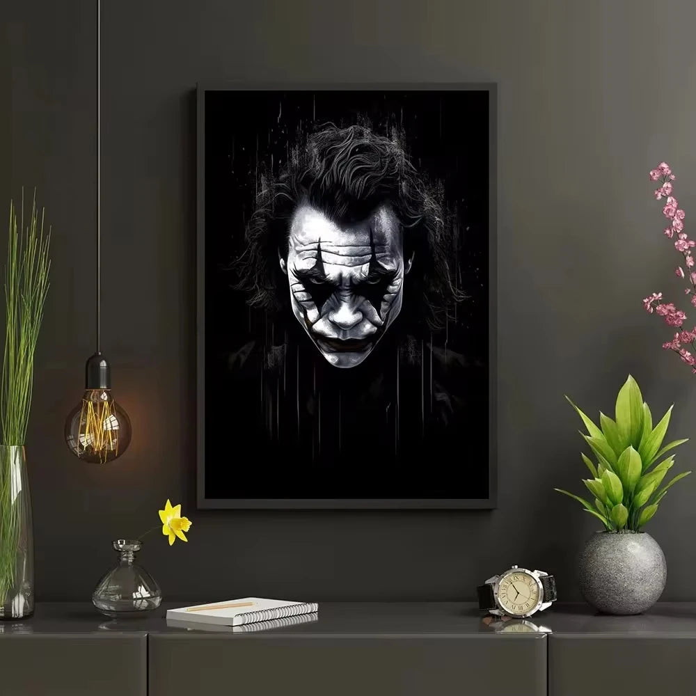 The Joker Man Oil Canvas Painting Comic-Joker Prints Wall Poster Home Decor Painting Wall Pictures for Living Room Decoration