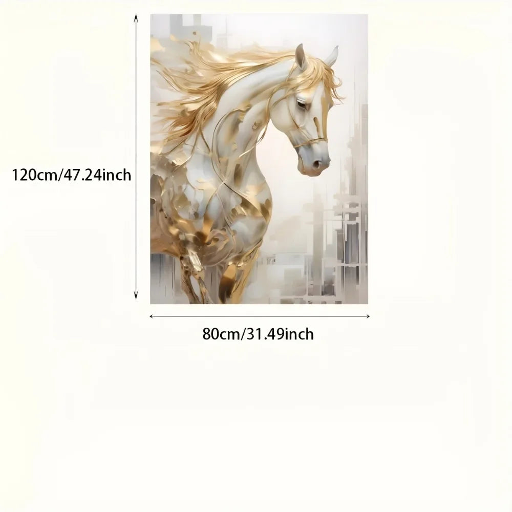 1 piece 31.49*47.24 inches /80 cm *120 cm frameless modern retro Golden horse wall art painting