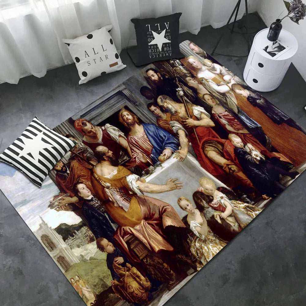 Renaissance Art Painting Long Rugs Nordic Style Home Doormat Bathroom-Toilet Mats Bedroom Hotel Decor Mat