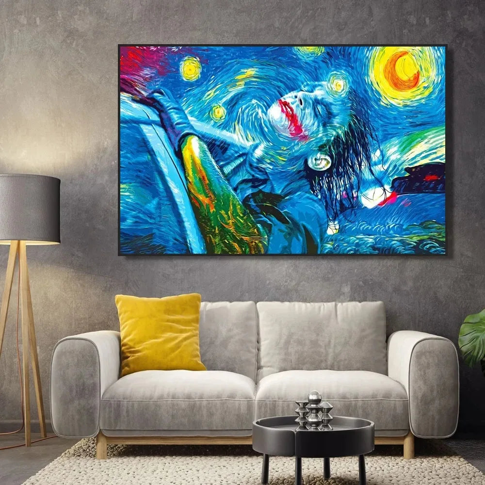 The Joker Man Oil Canvas Painting Comic-Joker Prints Wall Poster Home Decor Painting Wall Pictures for Living Room Decoration