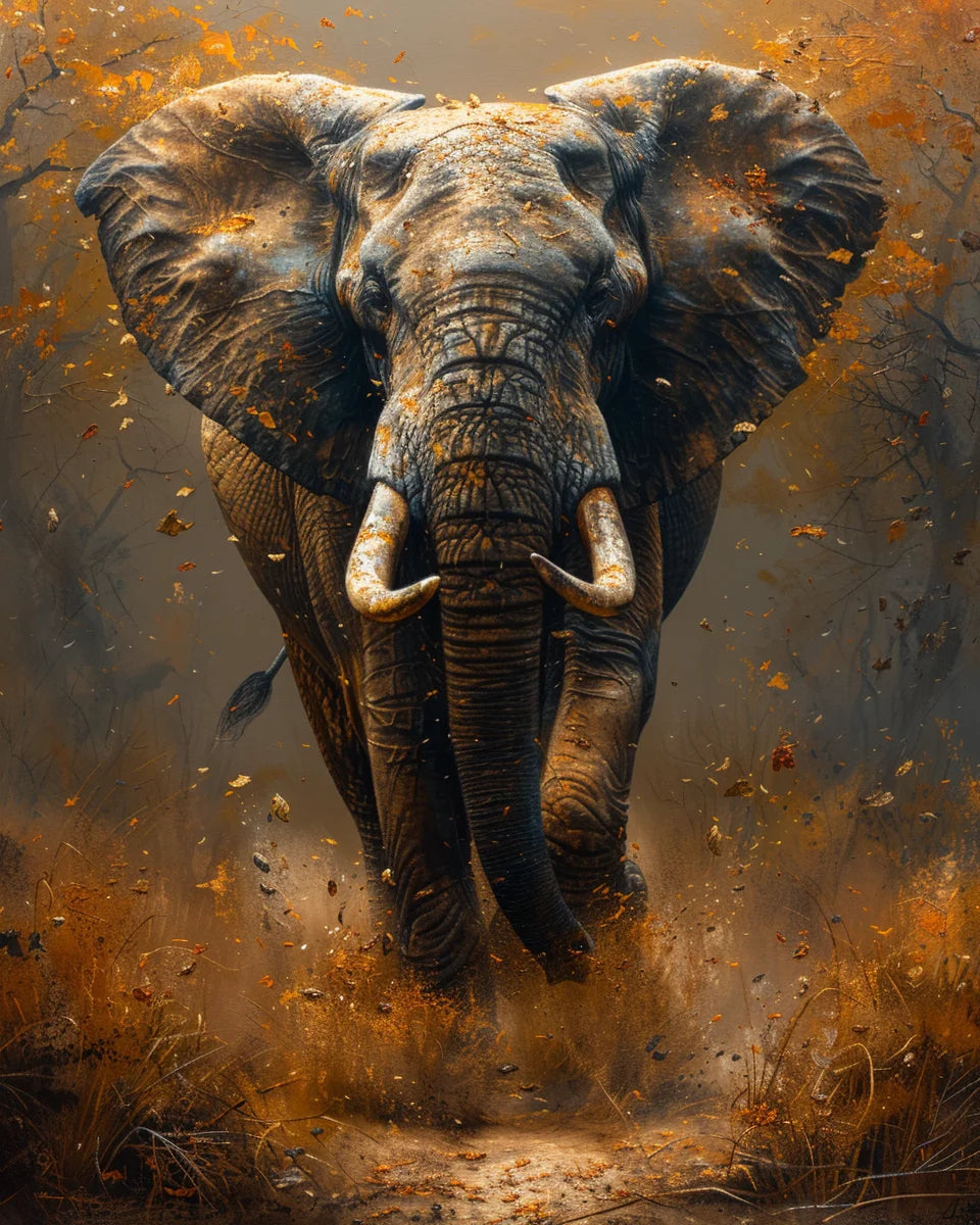 Painting By Numbers Elephant On African Grassland Adult Acrylic Kit Seascape DIY Paint Canvas Artwork Art Gift Home Decorate