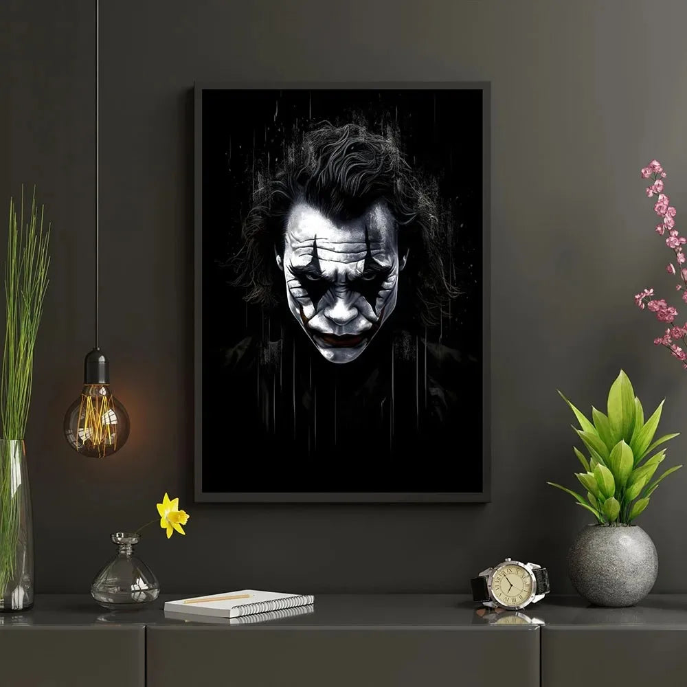 The Joker Man Oil Canvas Painting Comic-Joker Prints Wall Poster Home Decor Painting Wall Pictures for Living Room Decoration