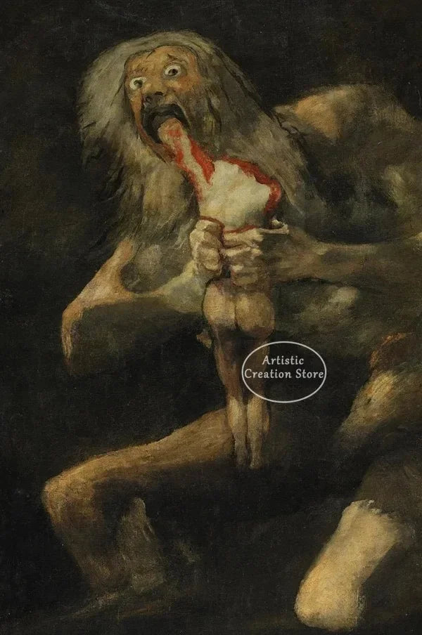 Witches Sabbath By Francisco De Goya The Colossus Canvas Painting Poster Wall Art Picture Cinema Room Home Bedroom Decoration
