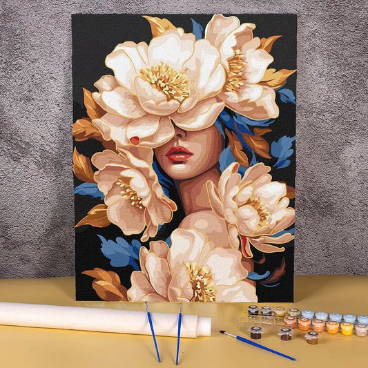 digital oil painting Pictures For Adults On Canvas Flower Women Coloring Drawing Oil Paintings  For Living Room Home Decor
