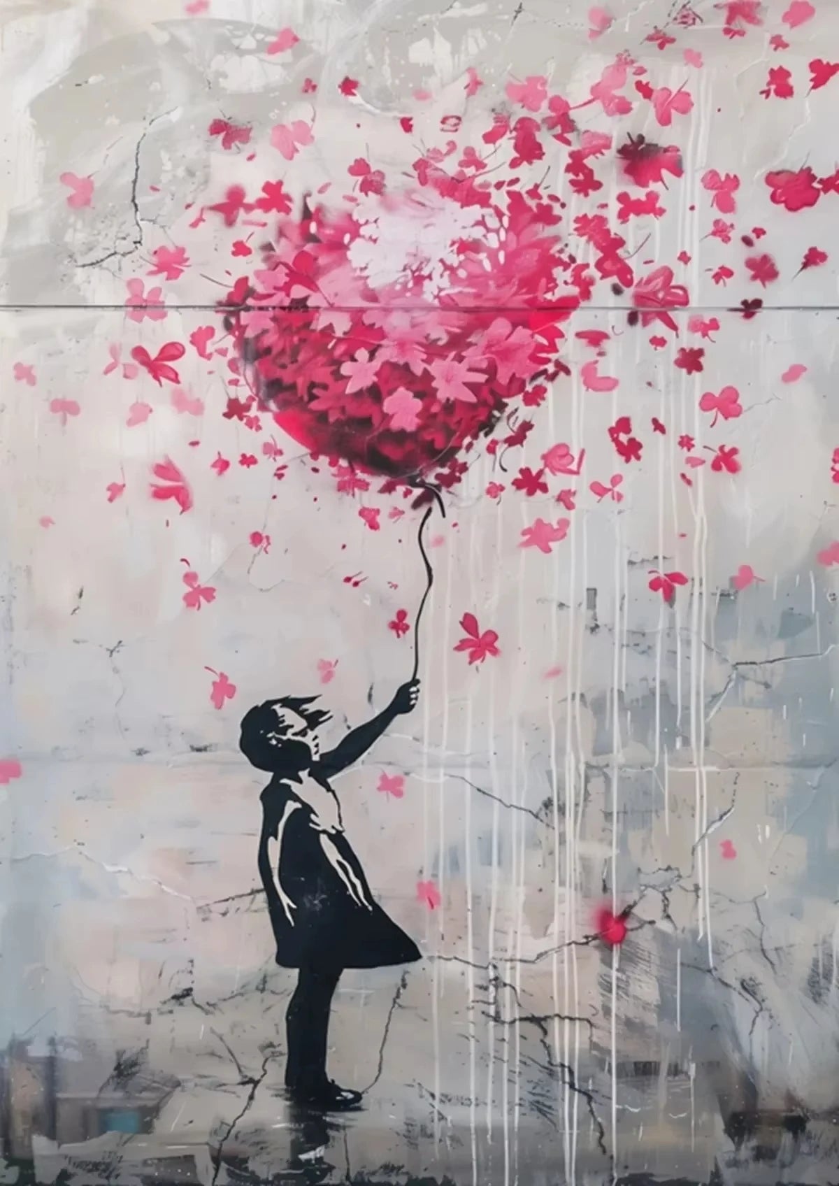 A Banksy Graffiti Boy Girl with Balloon on Canvas Posters Prints Pop Street Wall Art Painting for Living Room Home Decor Cuadros