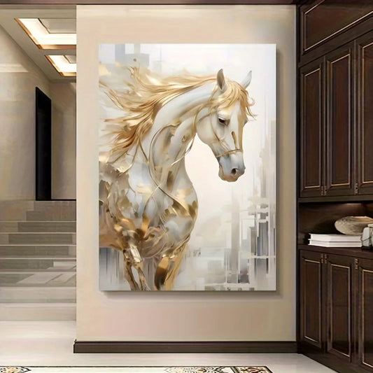 1 piece 31.49*47.24 inches /80 cm *120 cm frameless modern retro Golden horse wall art painting