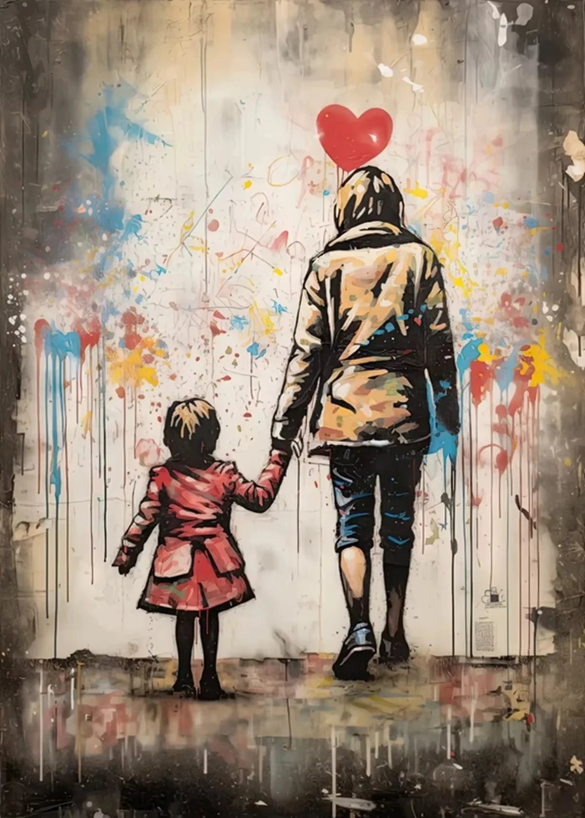 A Banksy Graffiti Boy Girl with Balloon on Canvas Posters Prints Pop Street Wall Art Painting for Living Room Home Decor Cuadros