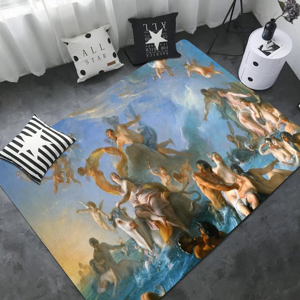 Renaissance Art Painting Long Rugs Nordic Style Home Doormat Bathroom-Toilet Mats Bedroom Hotel Decor Mat