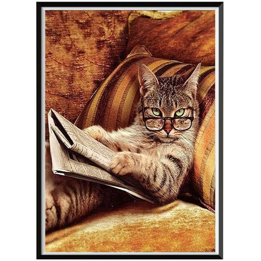 Animal Cut Cat DIY Cross Stitch 11CT Embroidery Kits Needlework Craft Set Cotton Thread Printed Canvas Home     Design