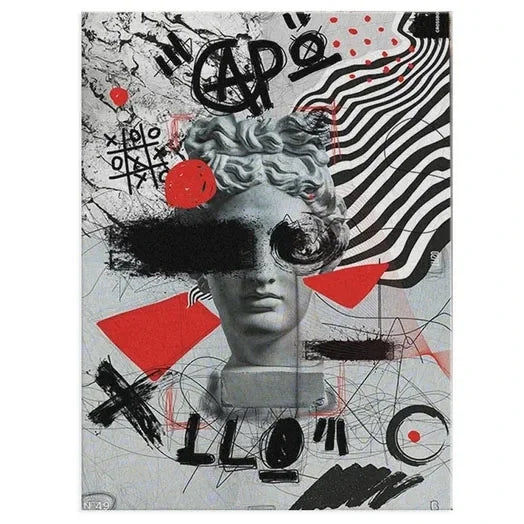 Statue of David Graffiti Art Canvas Painting David Head Sculpture Posters and Prints Street Wall Art Pictures for Room Decor