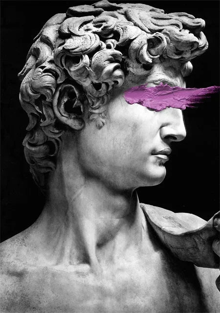 Statue of David Graffiti Art Canvas Painting David Head Sculpture Posters and Prints Street Wall Art Pictures for Room Decor