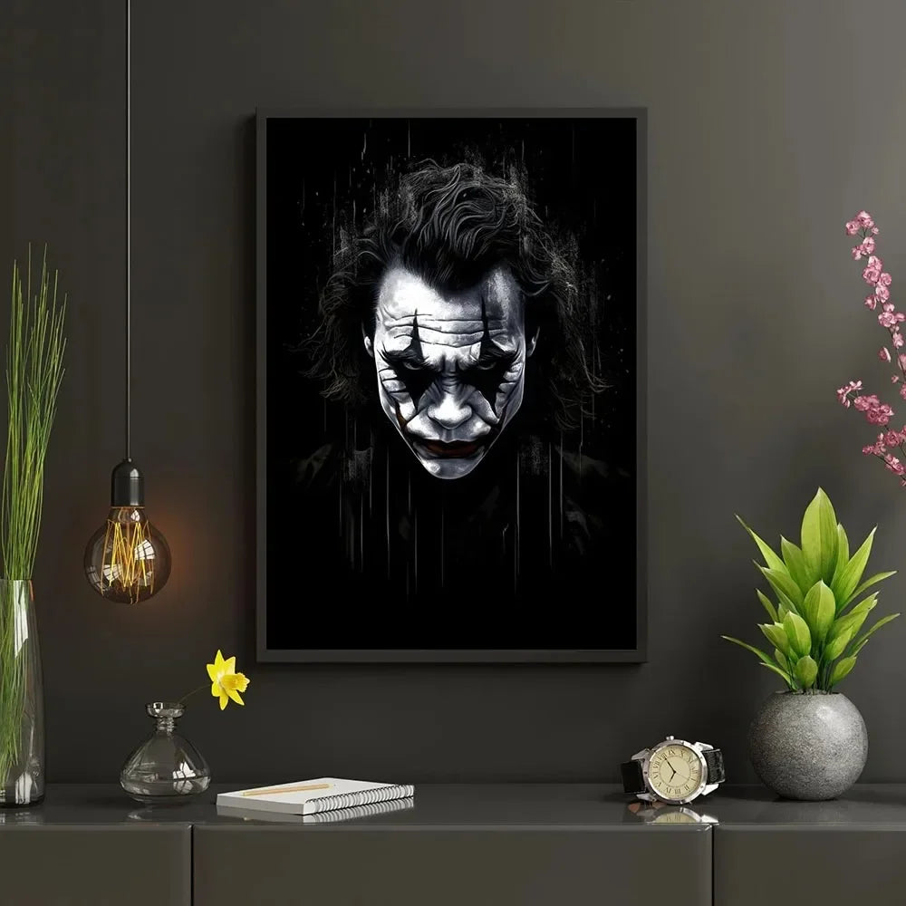 The Joker Man Oil Canvas Painting Comic-Joker Prints Wall Poster Home Decor Painting Wall Pictures for Living Room Decoration