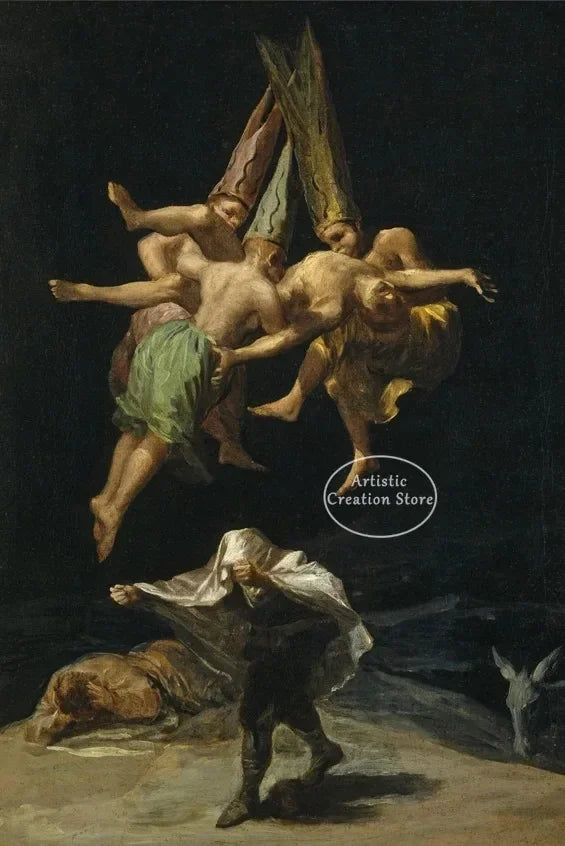 Witches Sabbath By Francisco De Goya The Colossus Canvas Painting Poster Wall Art Picture Cinema Room Home Bedroom Decoration