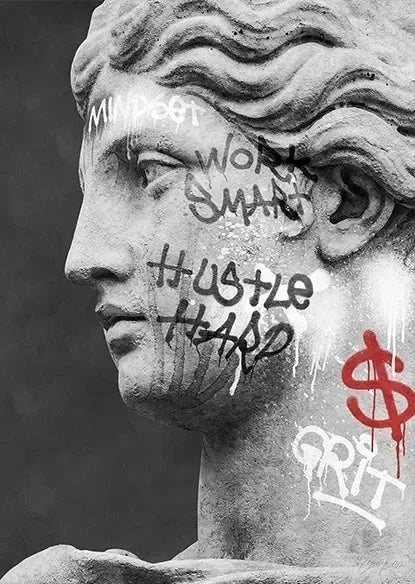 Statue of David Graffiti Art Canvas Painting David Head Sculpture Posters and Prints Street Wall Art Pictures for Room Decor