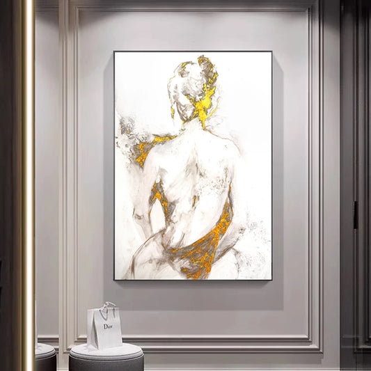 Abstract Sexy Naked Back Woman Gold Foil Poster Modern Decorative Paintings Canvas Wall Art Pictures Living Room Home Decoration