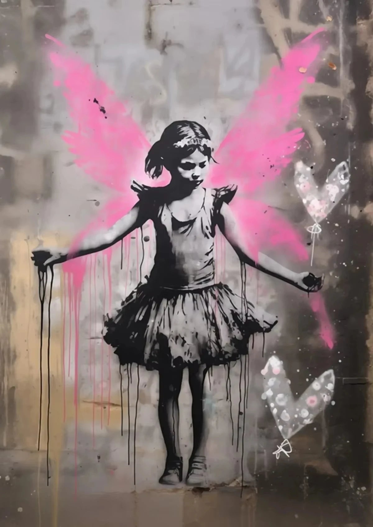 A Banksy Graffiti Boy Girl with Balloon on Canvas Posters Prints Pop Street Wall Art Painting for Living Room Home Decor Cuadros