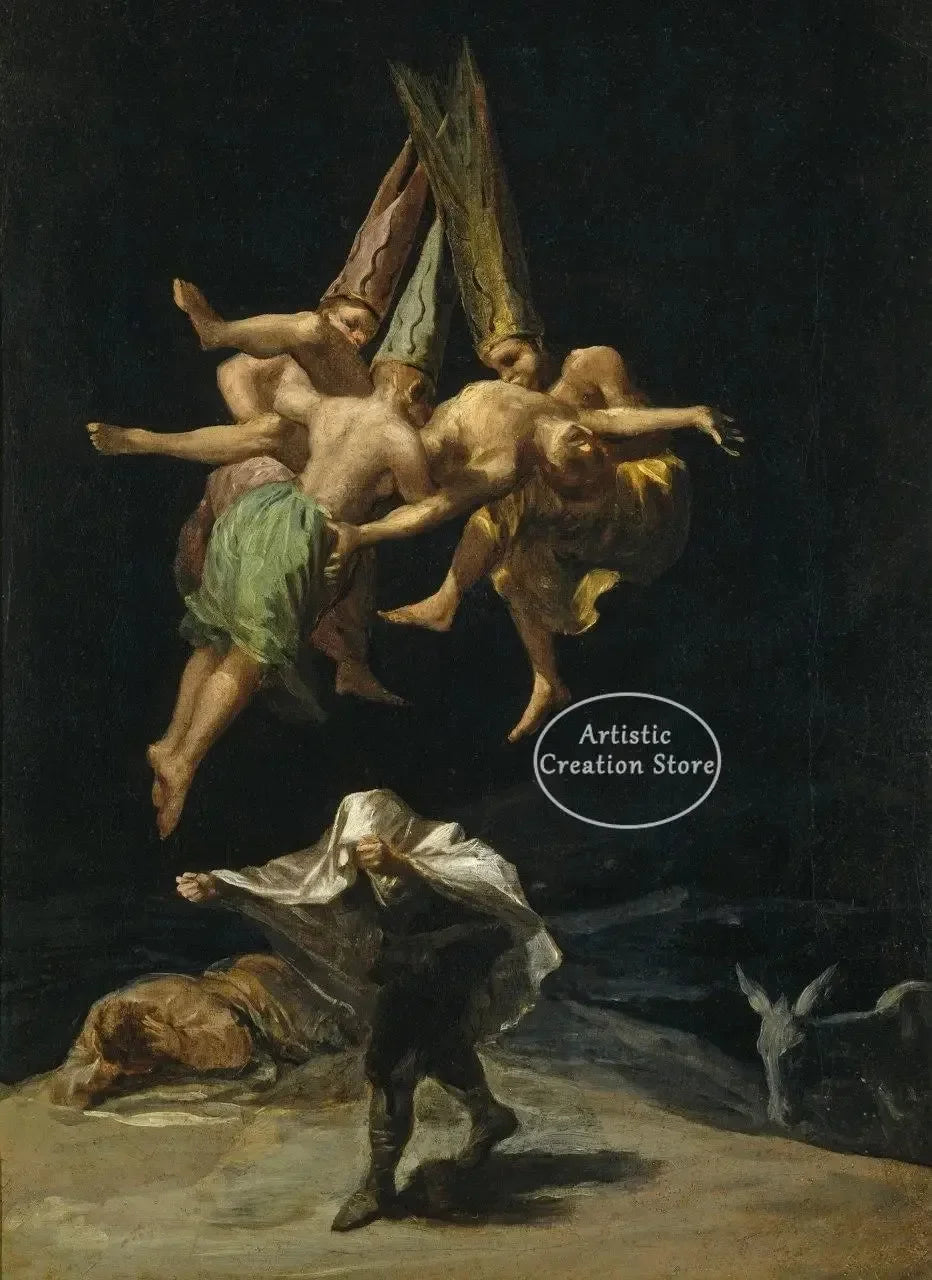 Witches Sabbath By Francisco De Goya The Colossus Canvas Painting Poster Wall Art Picture Cinema Room Home Bedroom Decoration