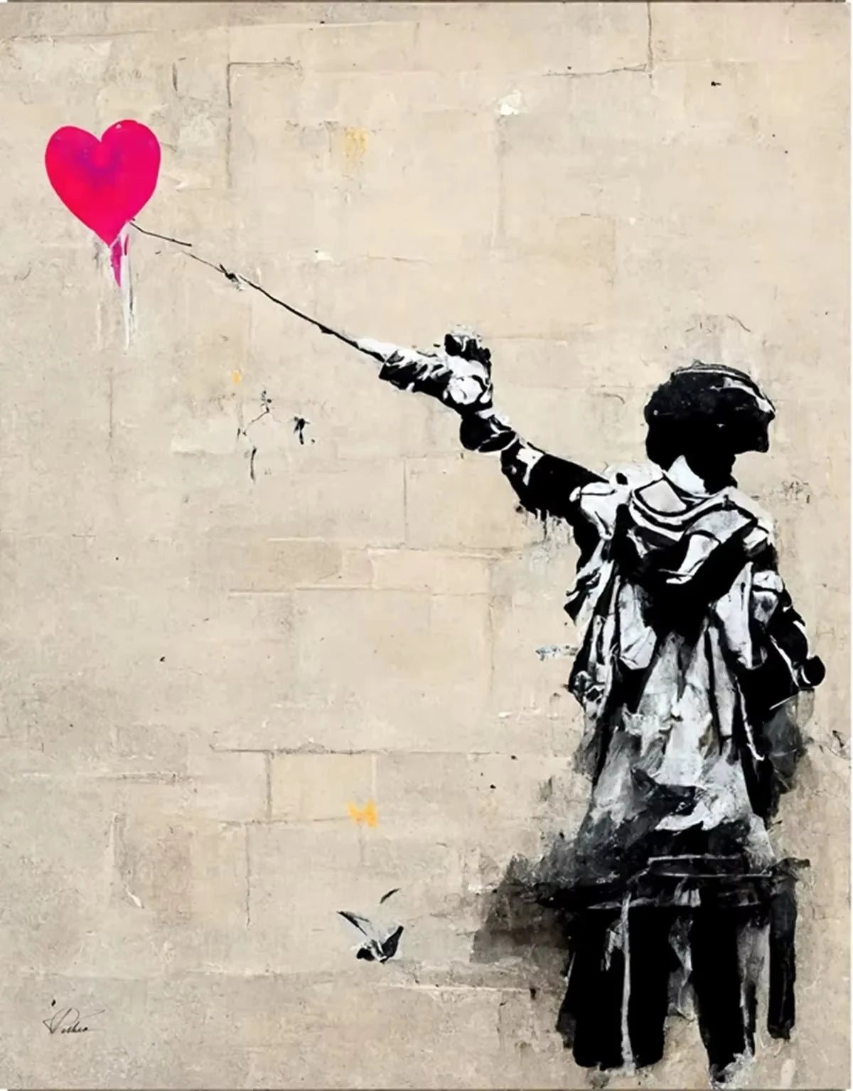 A Banksy Graffiti Boy Girl with Balloon on Canvas Posters Prints Pop Street Wall Art Painting for Living Room Home Decor Cuadros