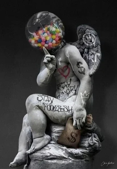 Statue of David Graffiti Art Canvas Painting David Head Sculpture Posters and Prints Street Wall Art Pictures for Room Decor