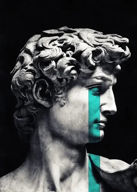 Statue of David Graffiti Art Canvas Painting David Head Sculpture Posters and Prints Street Wall Art Pictures for Room Decor