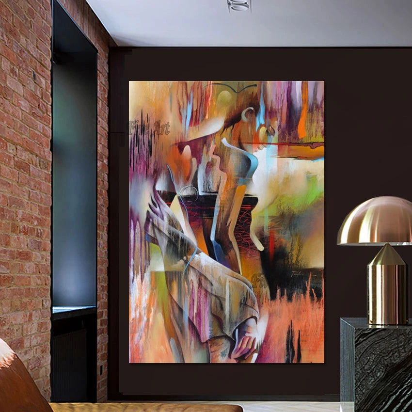 Indian Naked Girls Abstract Canvas Wall Modern Woman Paintings Home Decoration Body Art Picture Unframed Acrylic Texture Artwork