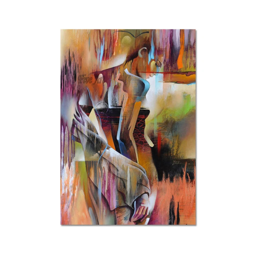 Indian Naked Girls Abstract Canvas Wall Modern Woman Paintings Home Decoration Body Art Picture Unframed Acrylic Texture Artwork